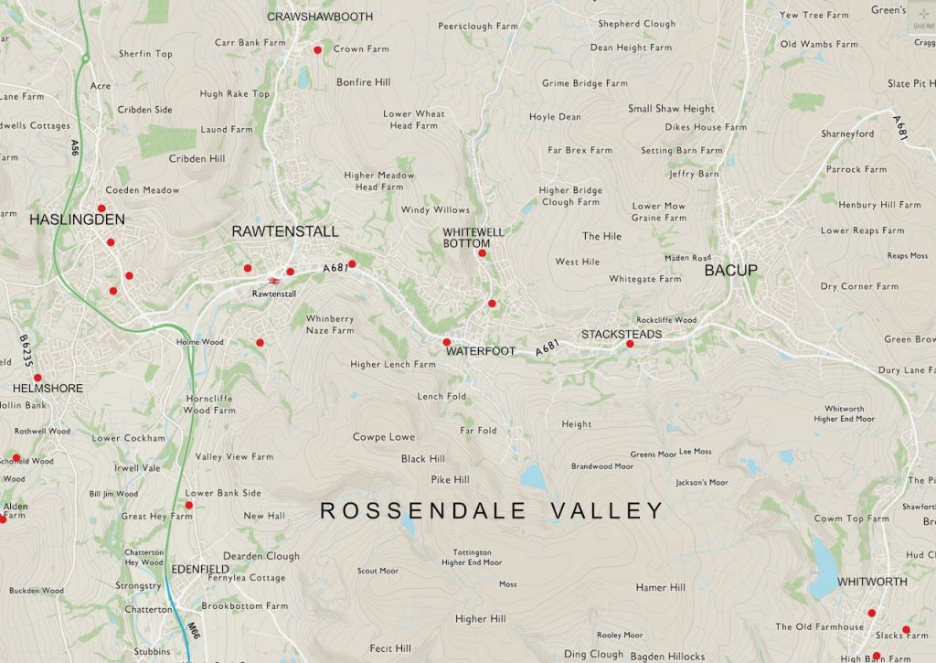 Rossendale Valley map